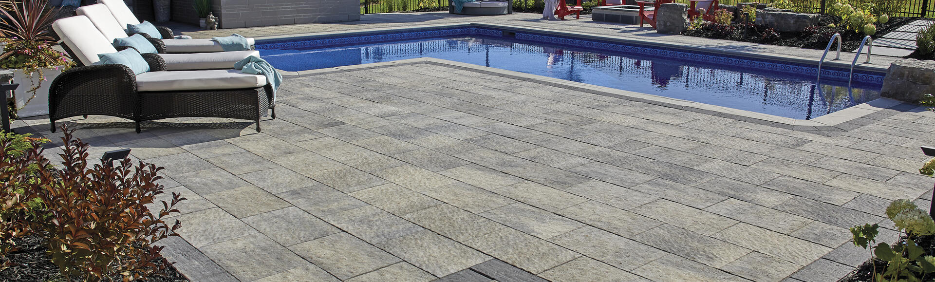 Patio with pool using Rialto products from Brampton Brick