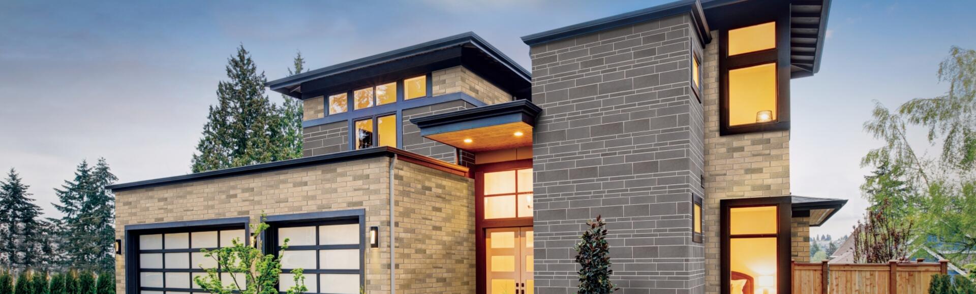 House using brick and stone products from Brampton Brick